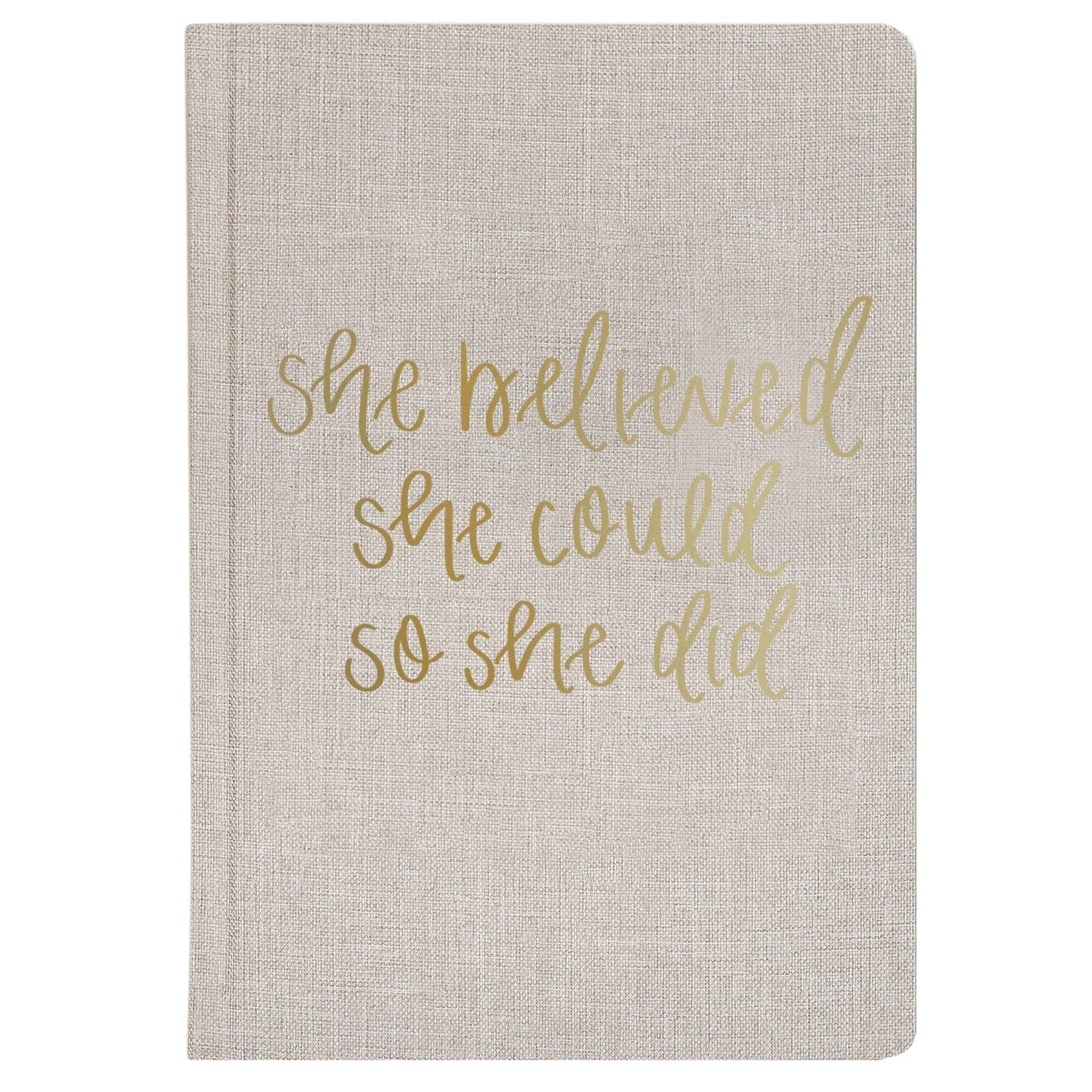 She Believed She Could Fabric Journal - Home Decor & Gifts Journals