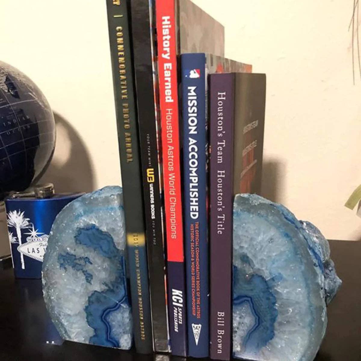Blue Agate Bookends Set