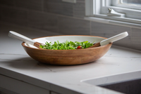Mango Wood Salad Serving Bowl & Servers
