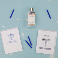 Light It Up - Hanukkah - Holiday Glass Bottle Safety Matches