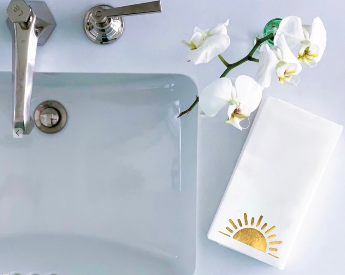 Cloth-Like Disposable Guest Towels: Summer Hand Towels & Holders
