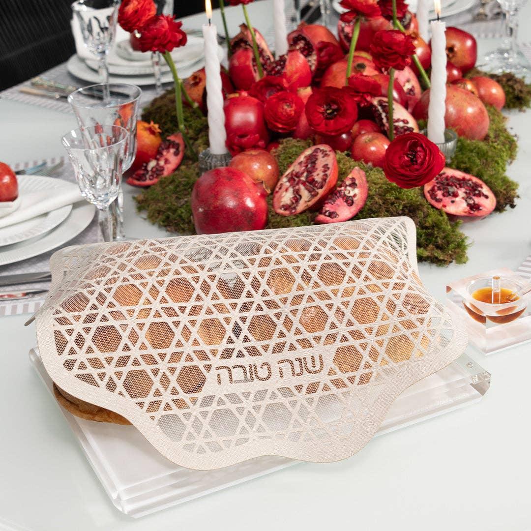 Rattan Starlace Challah Cover Judaica