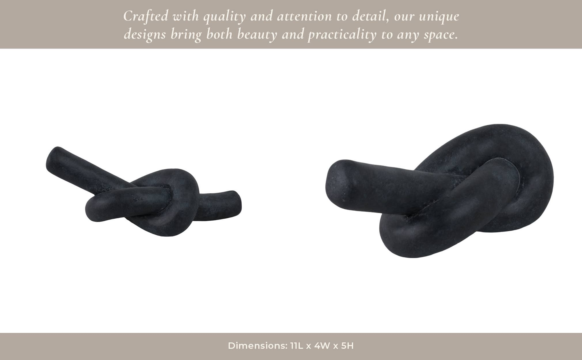 Black Ceramic Knot Object