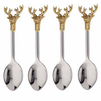 Gilded Deer Spoons S/4