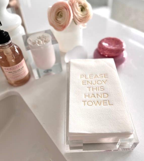 Acrylic Guest Towel Hostess Set Hand Towels & Holders