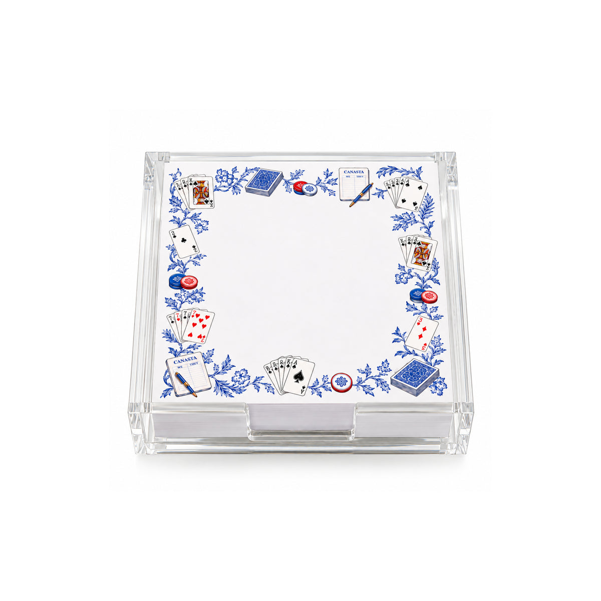 Acrylic Holder & Notepad, Proper Canasta