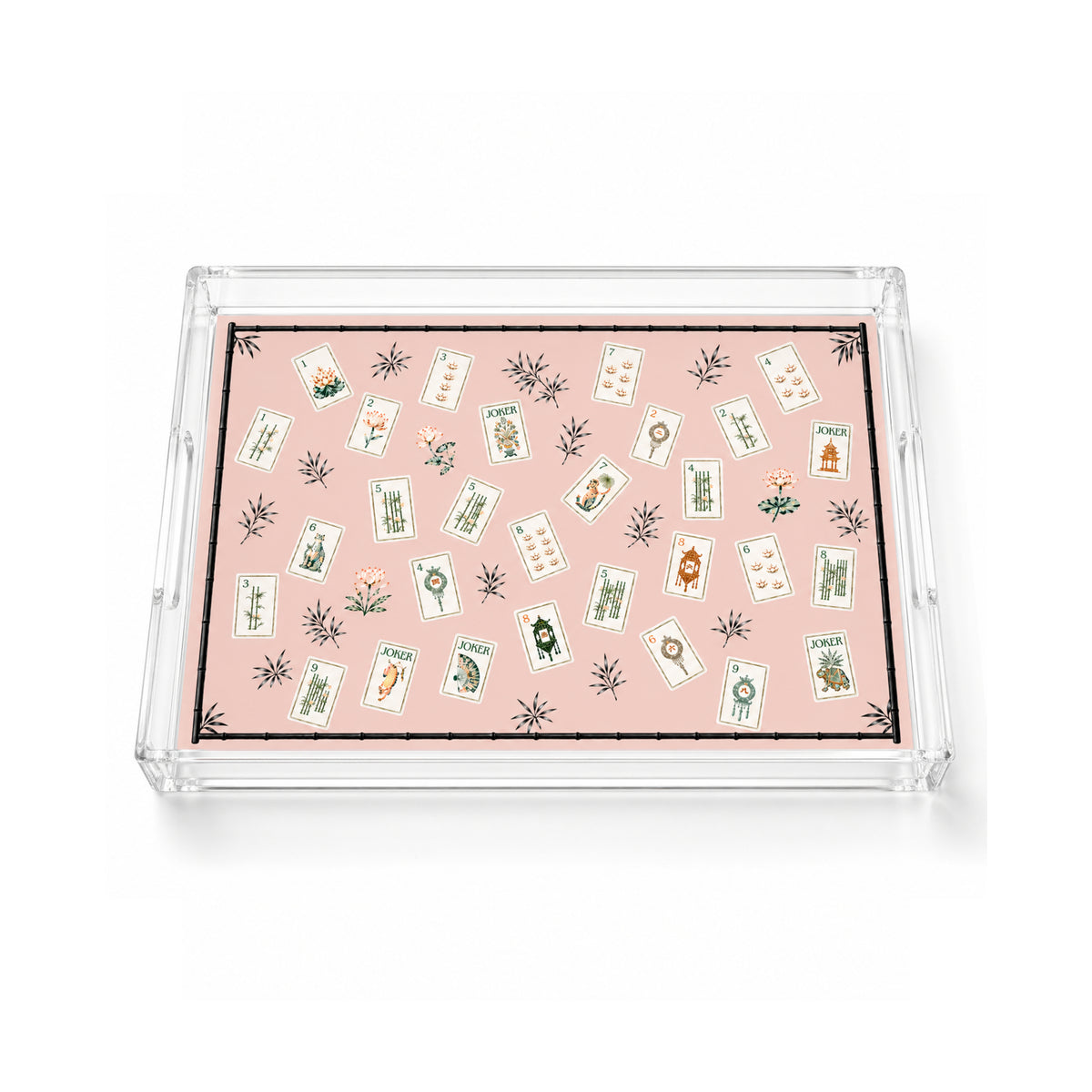 Acrylic Vanity Tray/Mahjong Pink Lotus