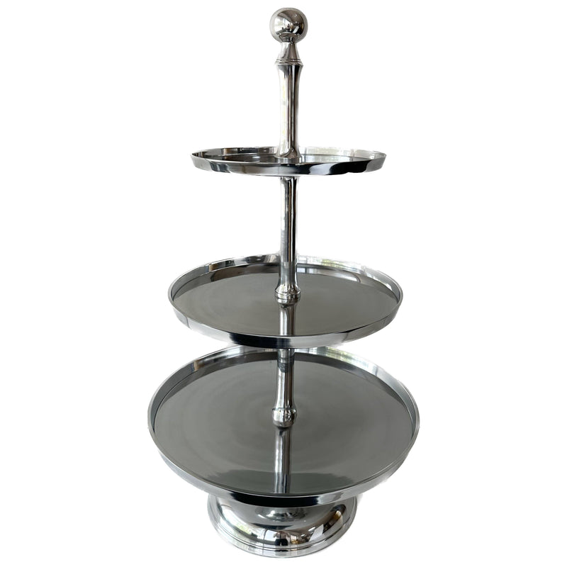 Polished Silver 3-Tier Cake Stand