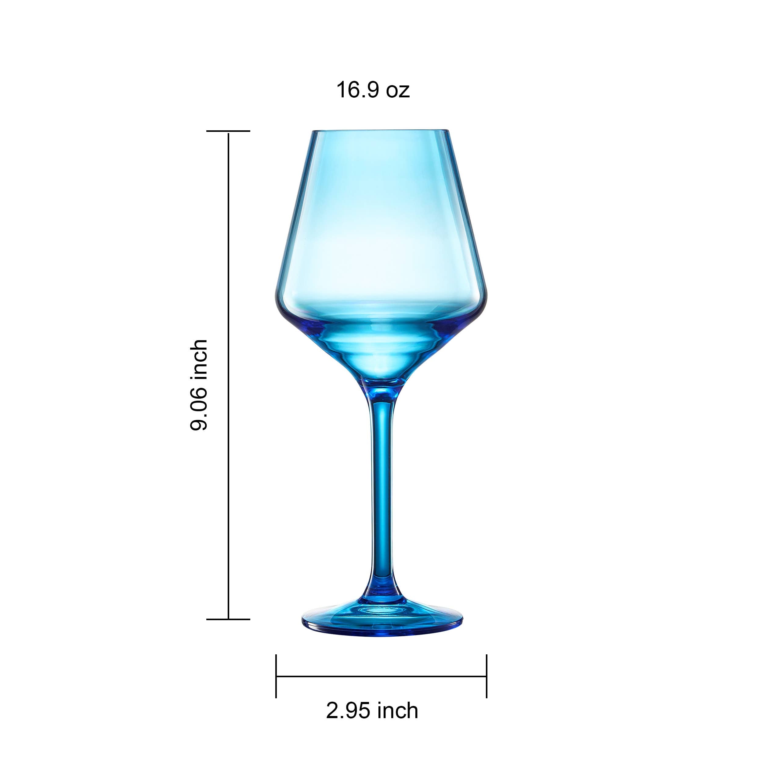 Acrylic Unbreakable Stemmed Wine Glasses, S6