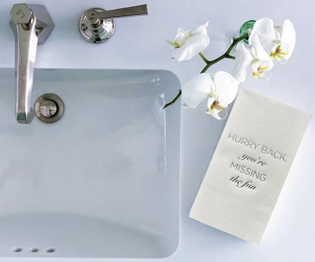 Cloth-Like Disposable Guest Towels USE ME Gold Hand Towels & Holders