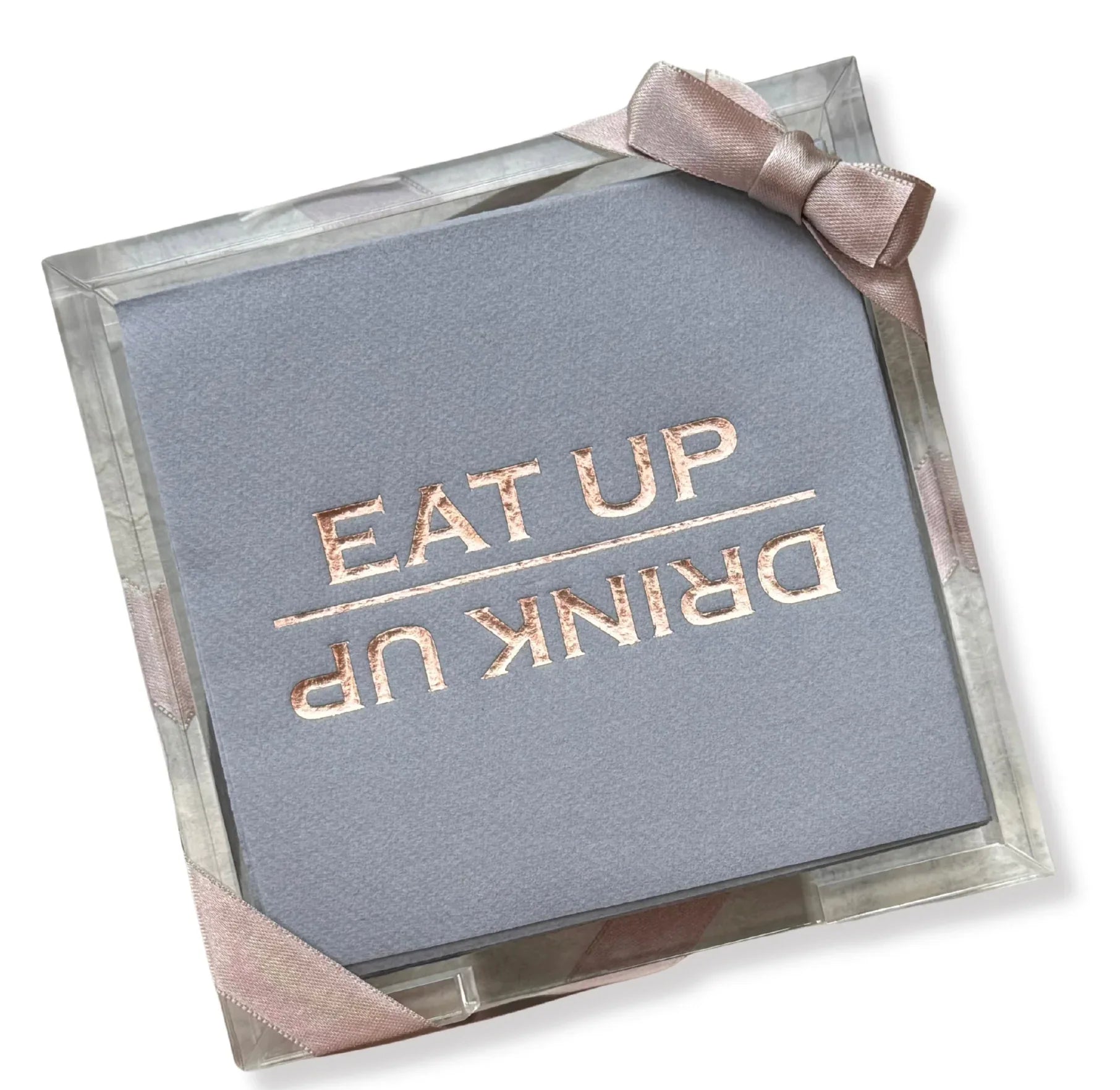Acrylic Cocktail Napkin Hostess Set Eat up Cocktail Napkins