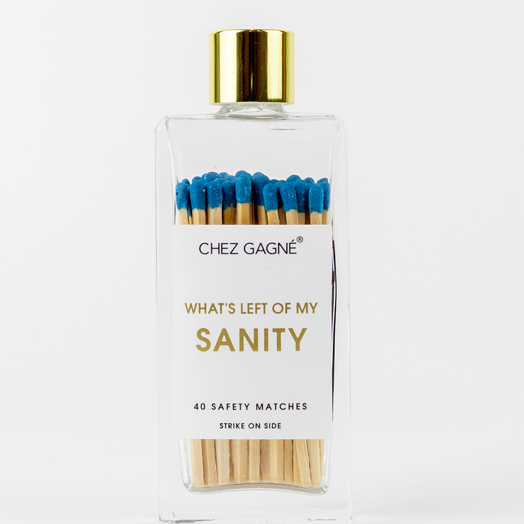 Left of My Sanity - Glass Bottle Safety Matches - Bright Blue Matchboxes & Lighters