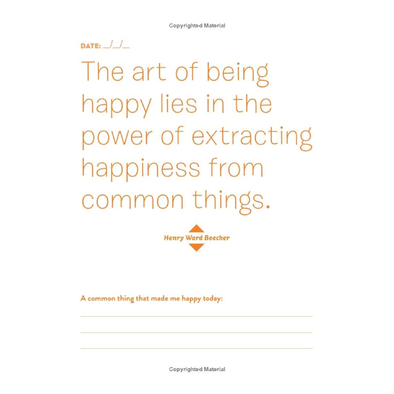 A minimalist quote card or notebook page with a large orange text quote by Henry Ward Beecher on a white background, plus small blank lines for writing at the bottom.