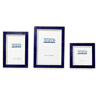 Three blue picture frames with 'Home' branding on a white background Caspian Navy Decor, Tabletop Photo Frame