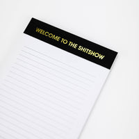 Welcome To The Shitshow - Lined Notepad - Black - 65 perforated pages - 5x8 Notepads