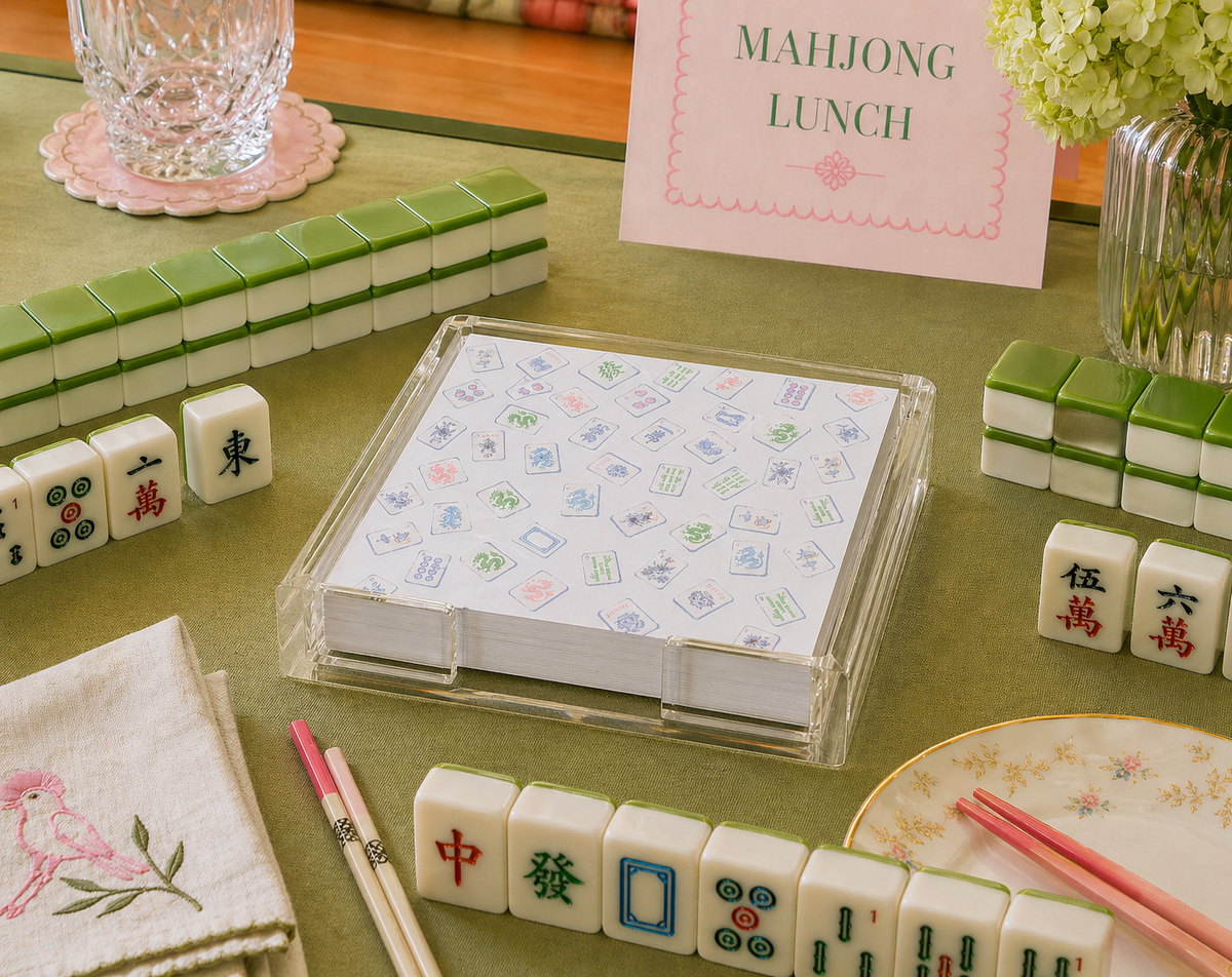 Acrylic Holder & Notepad, Mahjong Wallpaper