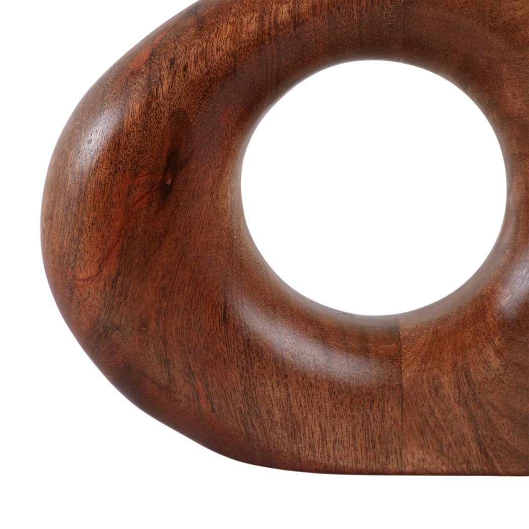 Mango Wood Round Cut-out Vase