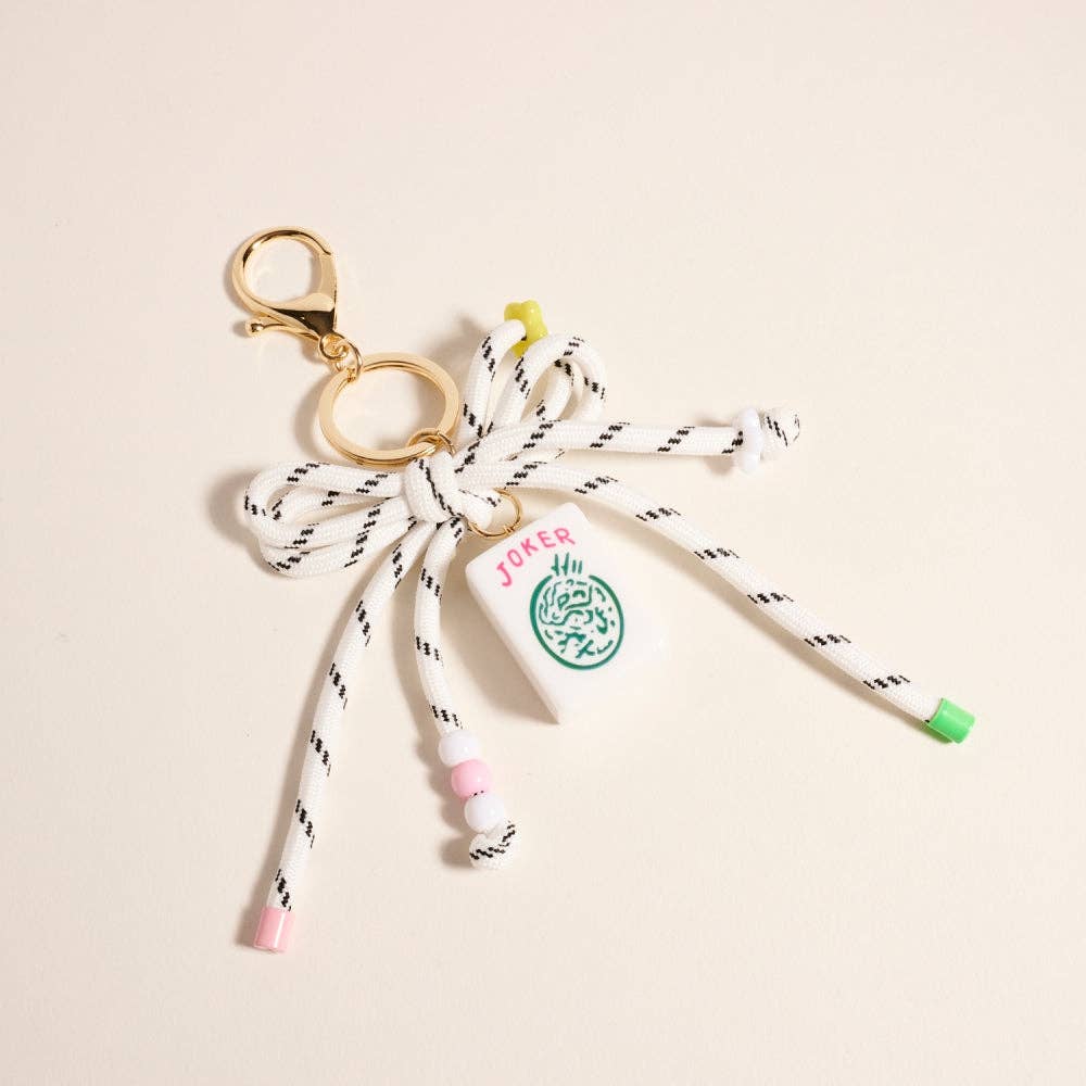 Mahjong Joker Tile Cord Keychain Bag Charm