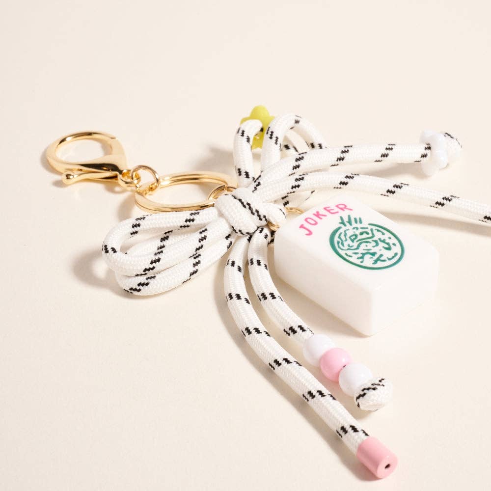 Mahjong Joker Tile Cord Keychain Bag Charm