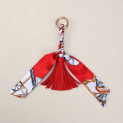 Boho Simple Scarf Tassel Bag Charm Keychain