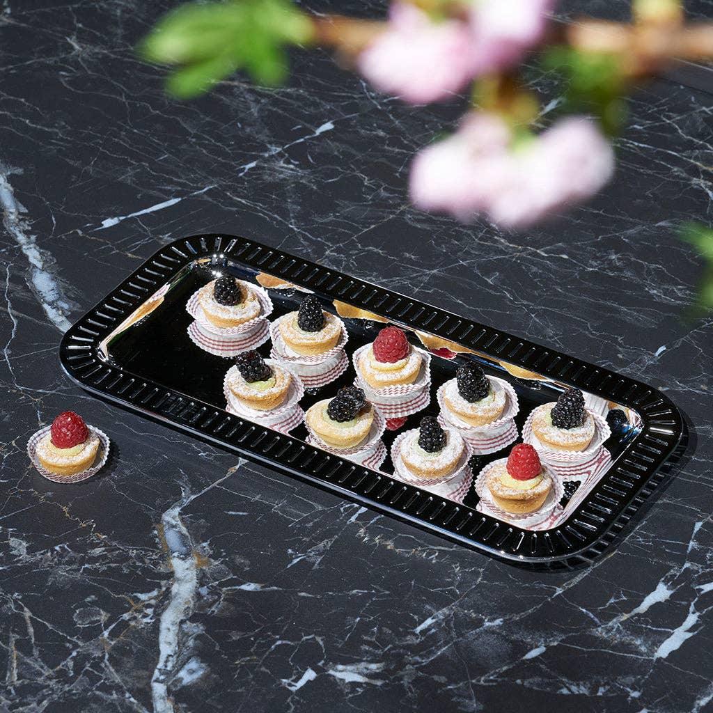 Striations Small Rectangle Serving Tray Serving Tray