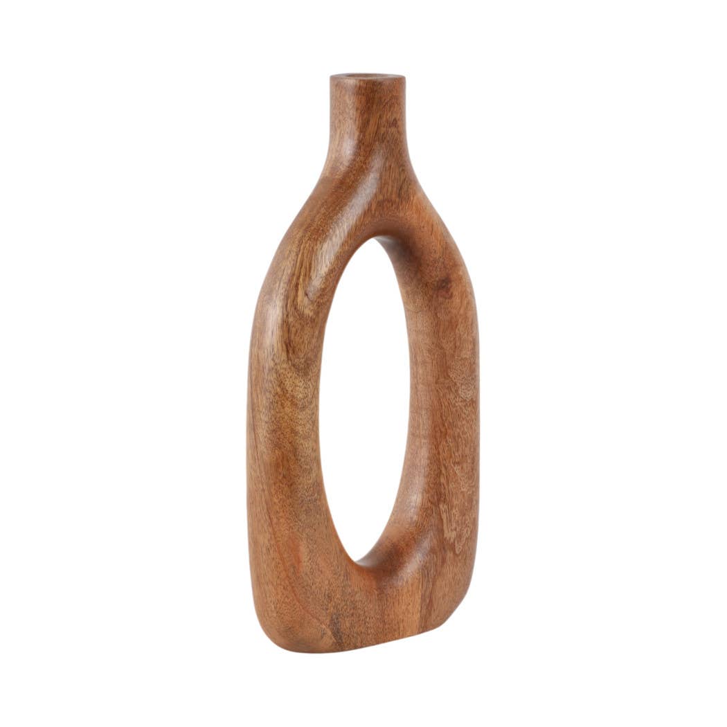 Tall Brown Wood Oval Open Cut-Out