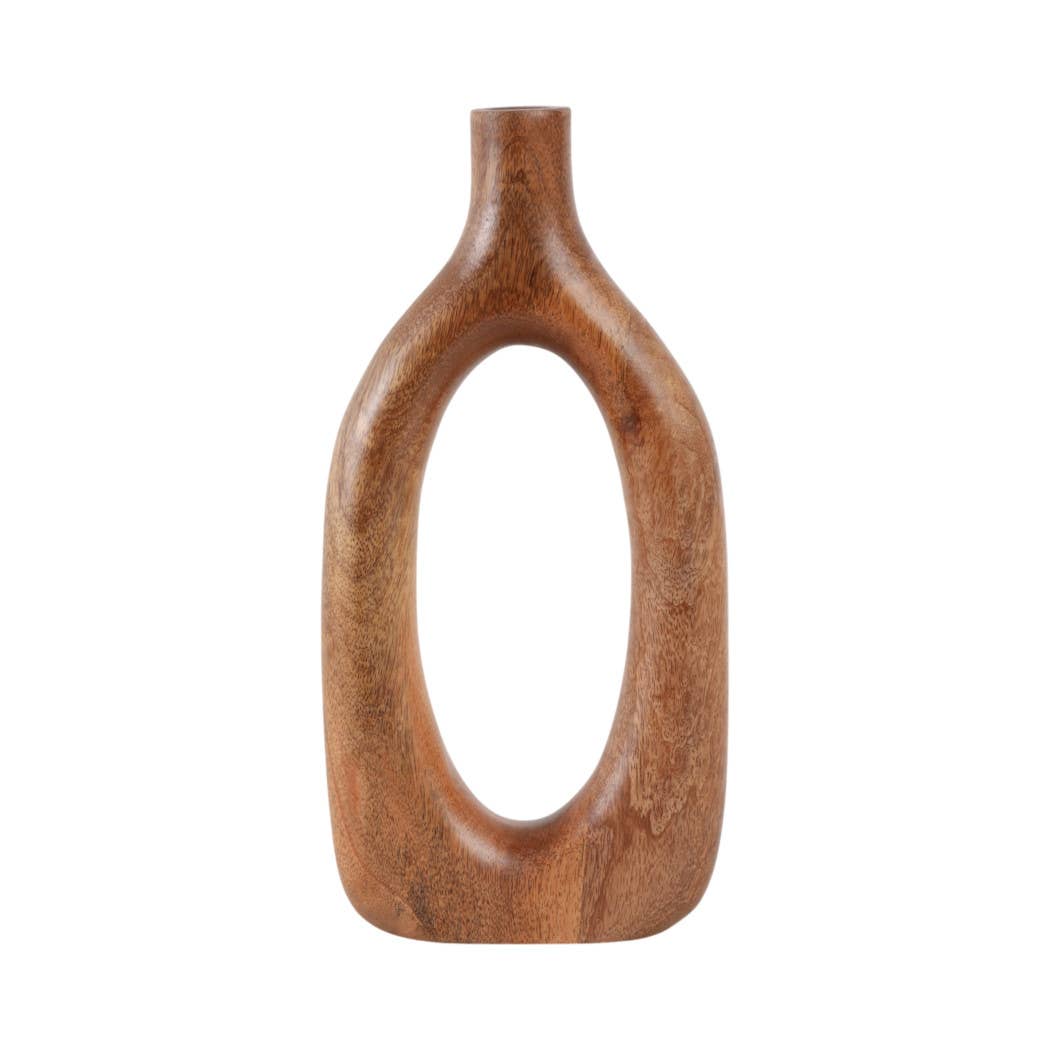 Tall Brown Wood Oval Open Cut-Out
