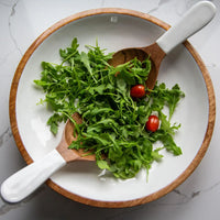 Mango Wood Salad Serving Bowl & Servers