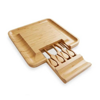 Square Bamboo Cheese Board Set.