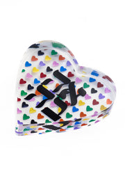 Acrylic Napkin Weight, Ahava Heart