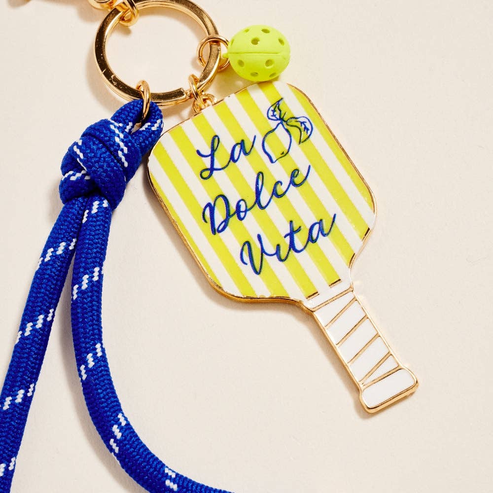 Pickleball Paddle Bag Charm Keychain