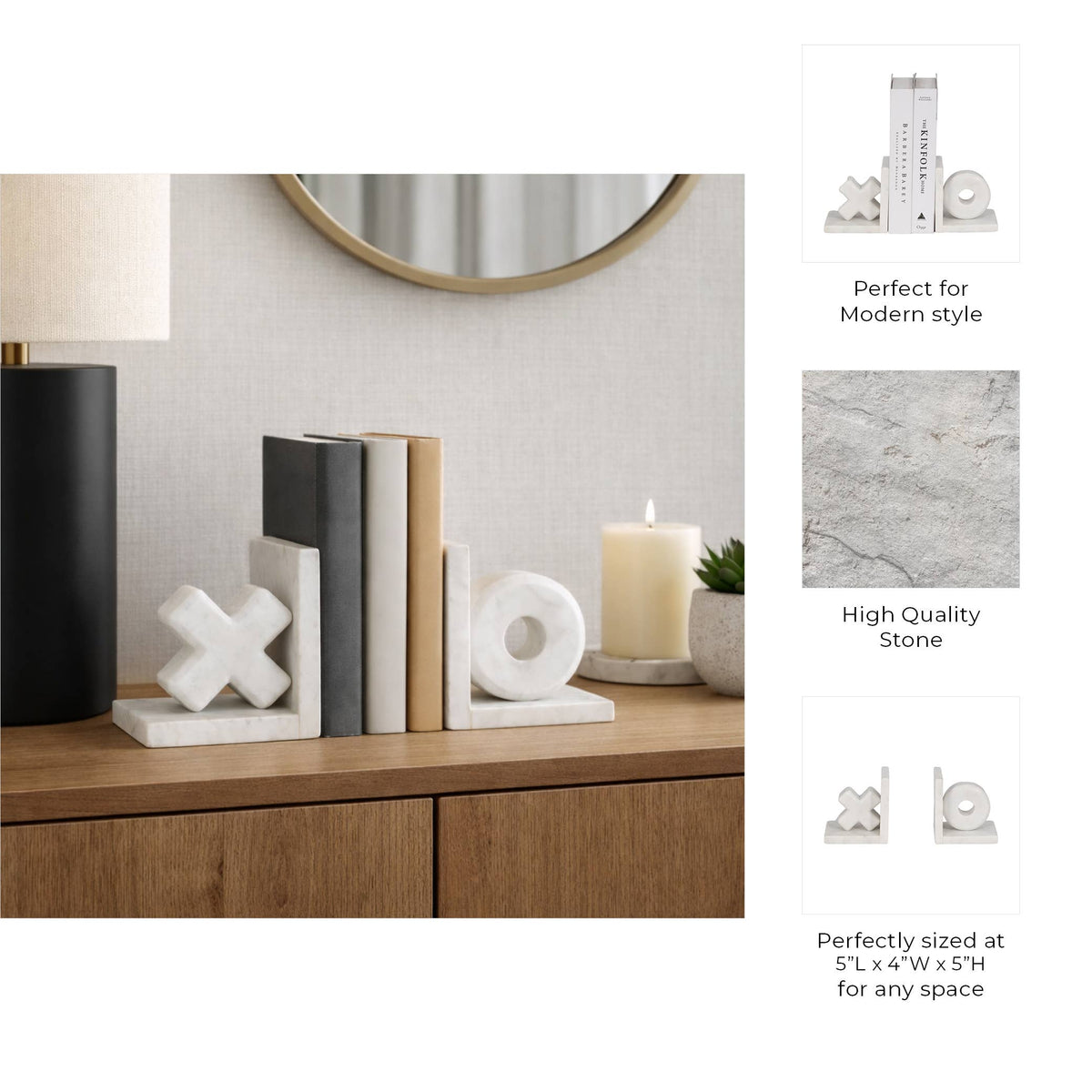 X & O Bookends S/2
