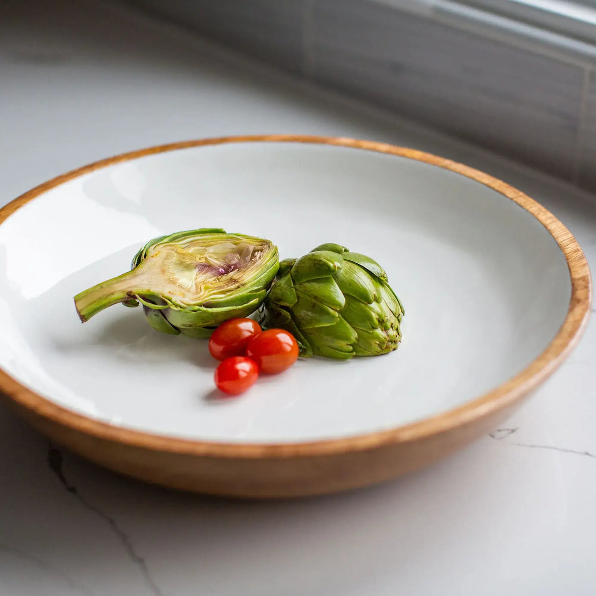 Mango Wood Salad Serving Bowl & Servers