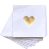 Cloth-Like Cocktail Napkins Gold Heart Cocktail Napkins