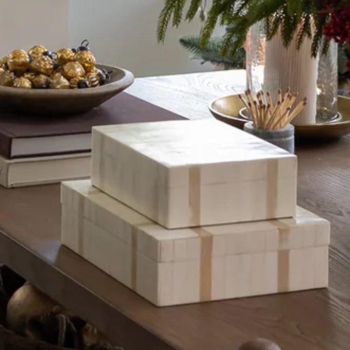 Ivory Lattice Bone Box