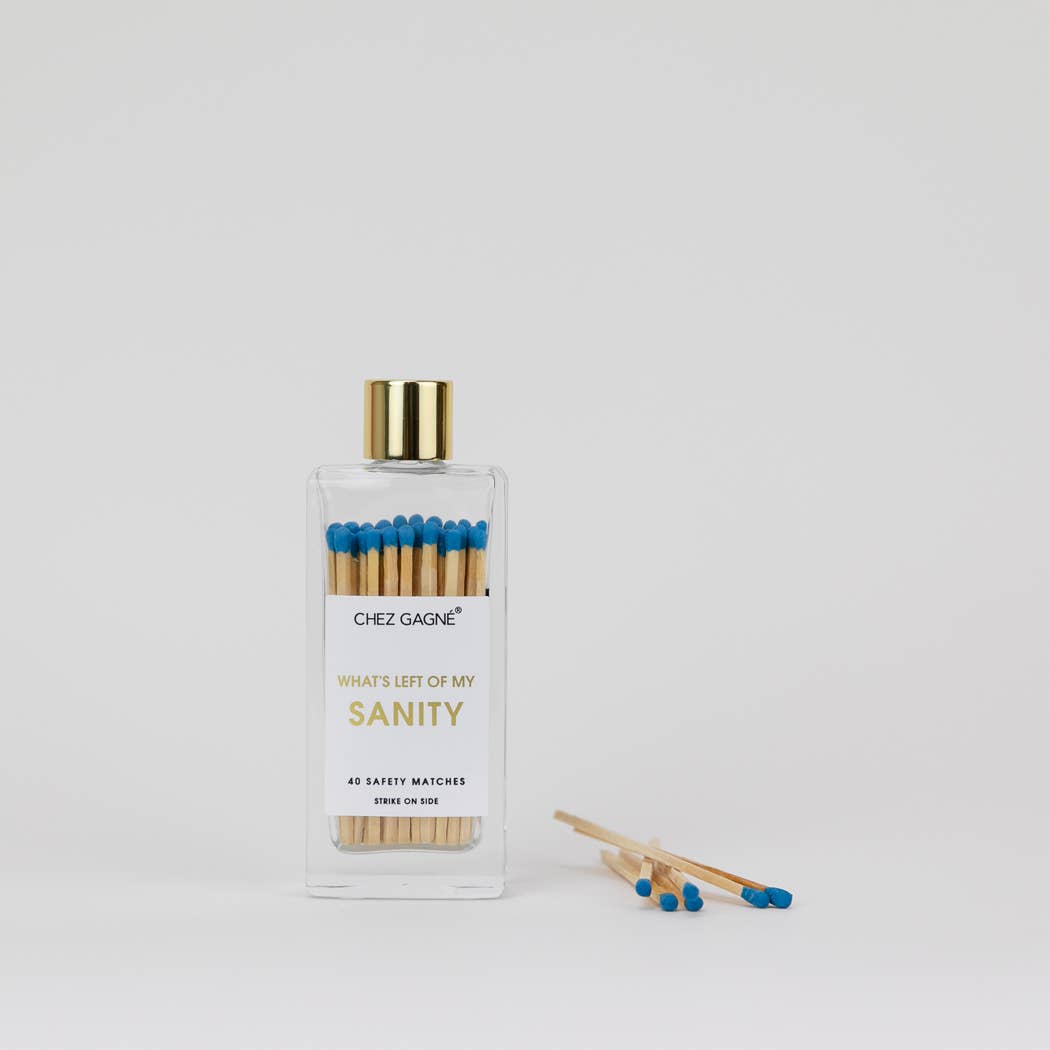 Left of My Sanity - Glass Bottle Safety Matches - Bright Blue Matchboxes & Lighters