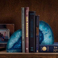 Blue Agate Bookends Set
