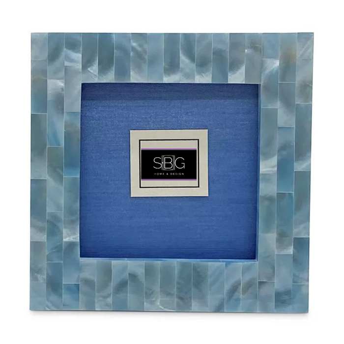 Mother Of Pearl Frame Blue 3x3