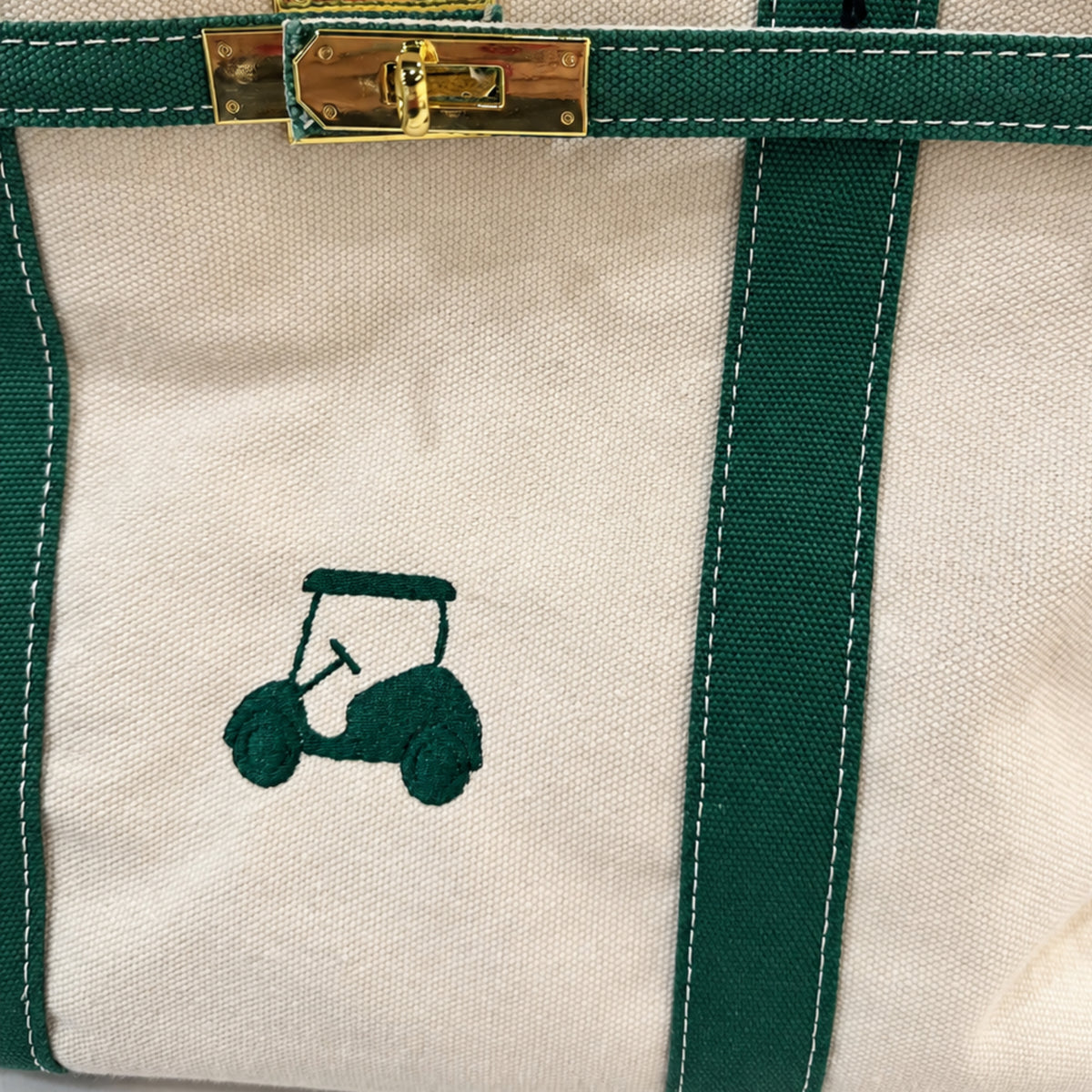 Green Embroidered Golf Boatkin Bag
