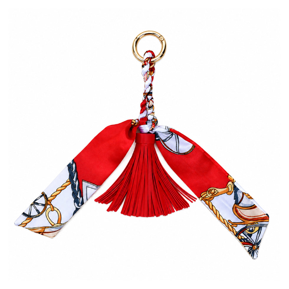Boho Simple Scarf Tassel Bag Charm Keychain