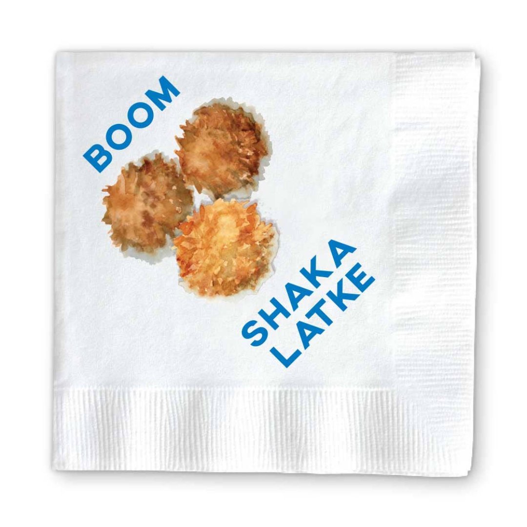 Boom Shaka Latke Cocktail Napkins. 