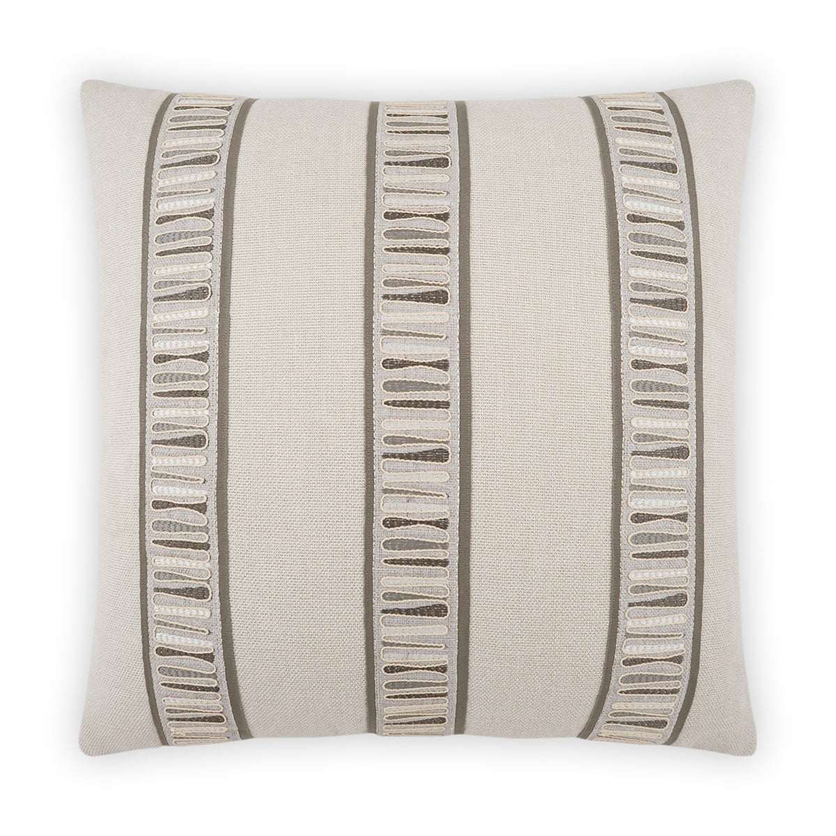 Decorative pillow with striped pattern on a white background