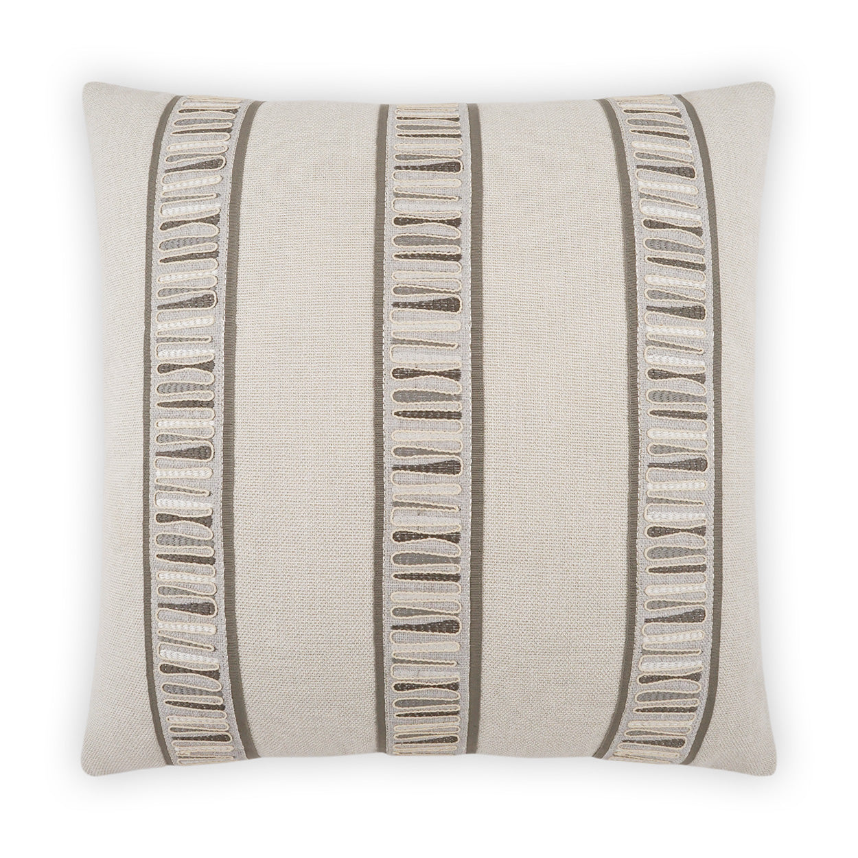 Decorative pillow with striped pattern on a white background