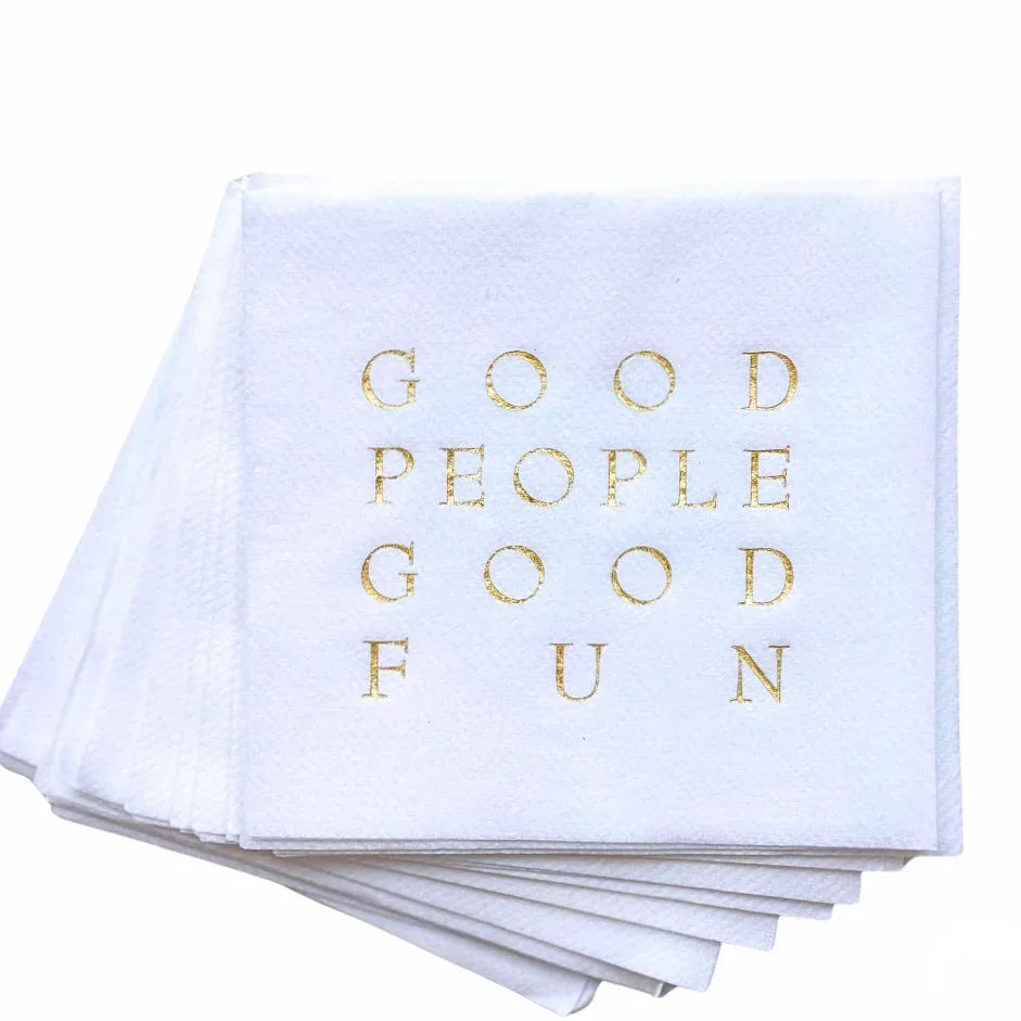 Cloth-Like Cocktail Napkins Good People Good Fun Cocktail Napkins