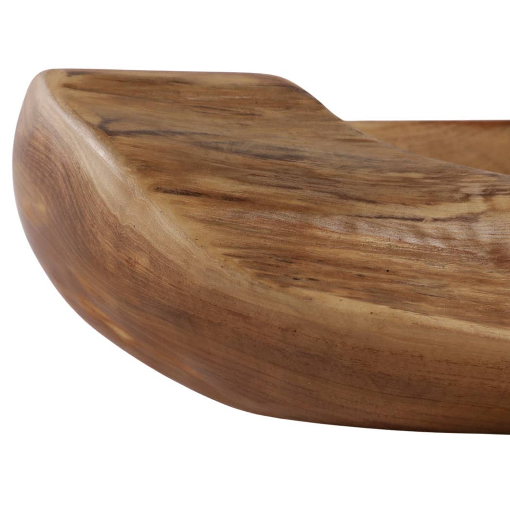 Teak Natural Wood Low Bowl