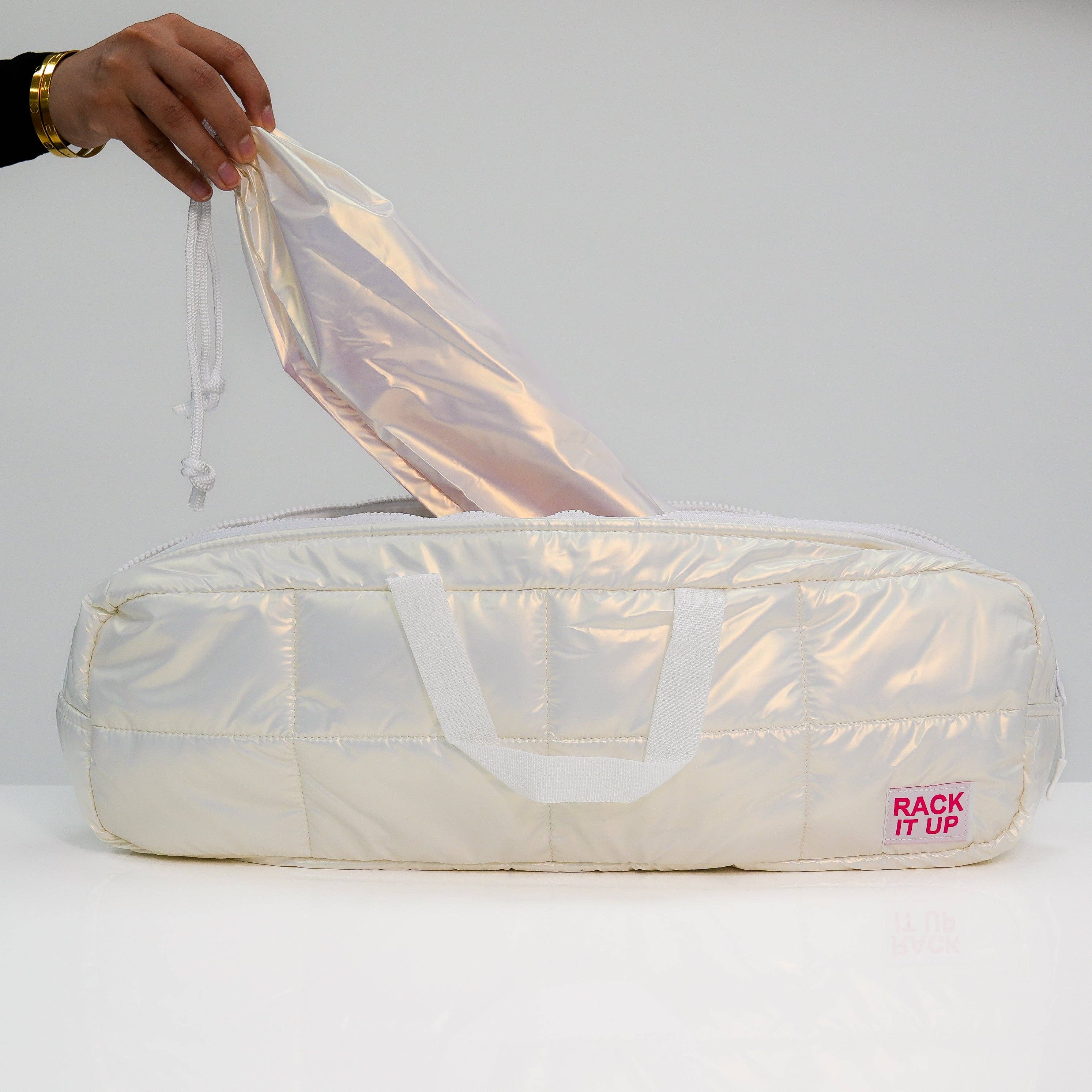 Rack It Up Metallic White Bag