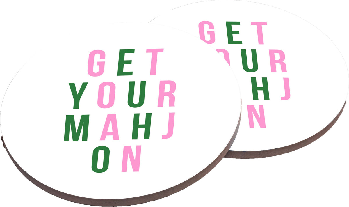 Ceramic Coasters Get Your Mahj On S/4