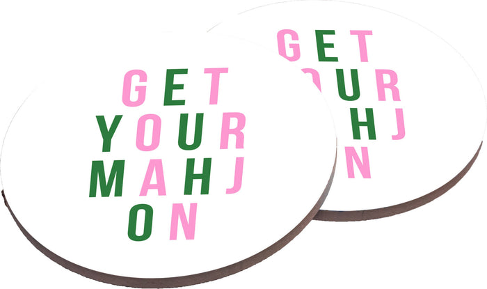 Ceramic Coasters Get Your Mahj On S/4