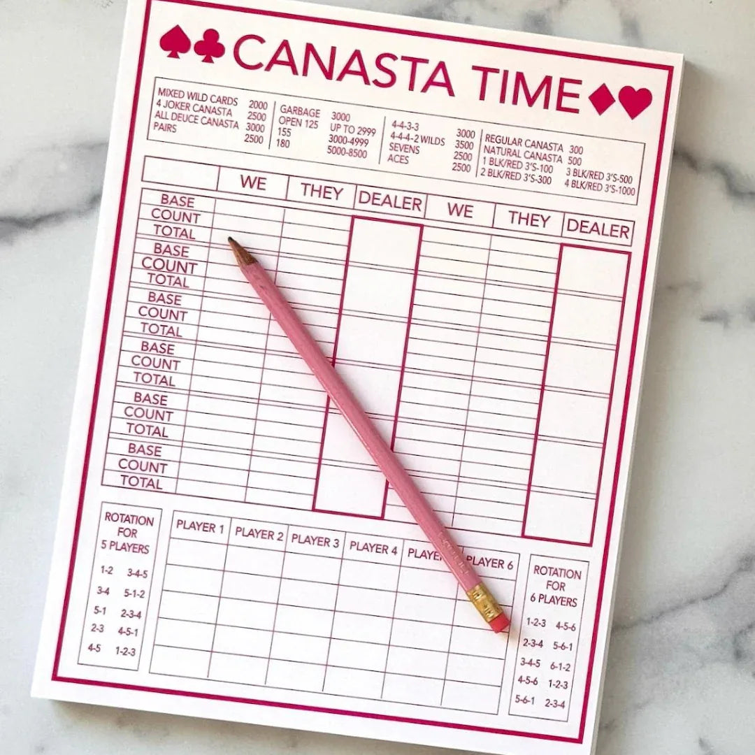 Canasta Time Score Pad Hot Pink Games - Canasta