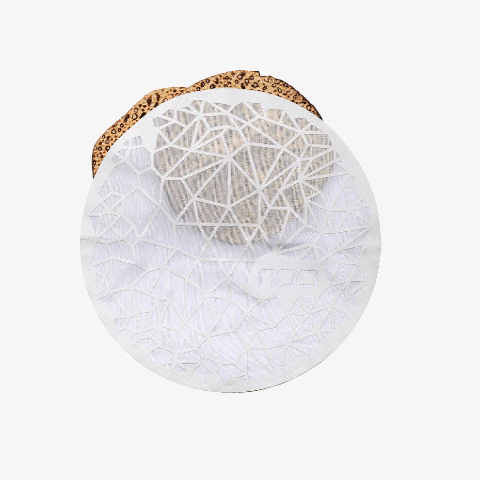 Geometric Matzah Cover White